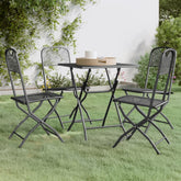 3 Piece Garden Dining Set Expanded Metal Mesh Anthracite